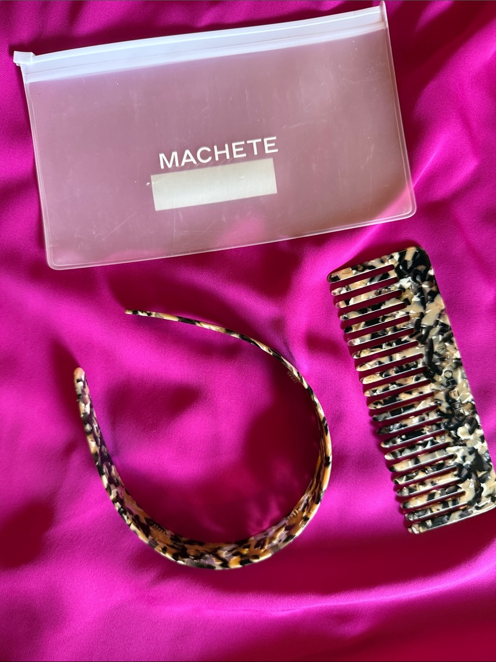 MACHETE Brown Tortoise Headband and Wide-Tooth Comb Set